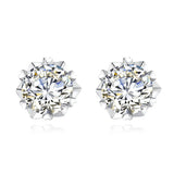 Certified very Fine Moissanite Earrings Stud Women 1ct 2ct 3ct Sterling Silver 925 3 Layers White Gold Plated Luxury Jewelry New