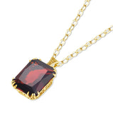 Black Garnet Pendant with 14K Gold Plated sterling silver Necklace