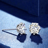 Certified very Fine Moissanite Earrings Stud Women 1ct 2ct 3ct Sterling Silver 925 3 Layers White Gold Plated Luxury Jewelry New