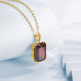 Black Garnet Pendant with 14K Gold Plated sterling silver Necklace