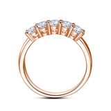 5 Stones Moissanite Diamond Ring Female 3.5mm 0.2ct Total 1ct Engagement Rings Certified 14K Rose Gold Color 925 Silver Jewelry