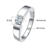 Sterling Silver Moissanite Ring For Men Women Unisex engagement Luxury Jewelry Trendy Girl Wife Gift  2021 Trend With Certifcate