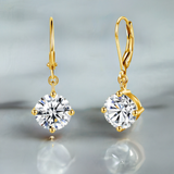 Drop Earrings Total Is 2.4ct 7mm Round Cut Moissanite With Certificate