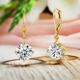 Drop Earrings Total Is 2.4ct 7mm Round Cut Moissanite With Certificate