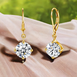 Drop Earrings Total Is 2.4ct 7mm Round Cut Moissanite With Certificate