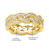 Chain Design Cuban Rings For Women With Moissanite Stones Real 925 Silver Pass Diamond Test