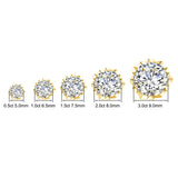 With Certificate D Color 6.5mm 1CT Moissanite Earrings For Woman Yellow Gold Top Quality Pass Diamond Test Wedding jewellery Hot