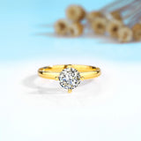 Authentic certified 18k Gold Ring with 1 Carat Moissanite Diamond, Luxurious Jewelry for a Special occasions