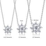 Brand 3ct Moissanite Necklace For Women Sterling Silver 925 Flower Pendants Luxury Certified Moissanite Jewelry Wedding Gift Hot