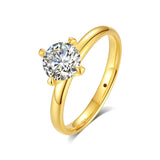 Authentic certified 18k Gold Ring with 1 Carat Moissanite Diamond, Luxurious Jewelry for a Special occasions