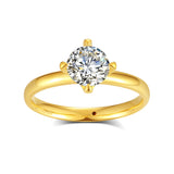 Authentic certified 18k Gold Ring with 1 Carat Moissanite Diamond, Luxurious Jewelry for a Special occasions