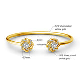 Bracelet 6.5mm 2ct Moissanite Bangle For Women Pure 925 Silver Gold Color Pass Diamond Test Certified