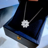 Brand 3ct Moissanite Necklace For Women Sterling Silver 925 Flower Pendants Luxury Certified Moissanite Jewelry Wedding Gift Hot