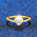 6*6 mm 0.8ct Heart Shaped Moissanite Ring With Certificate Solid 925 Silver Wedding Eternity Unique Art Deco Jewelry For Women