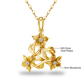 With Certificate Moissanite Flower Necklace Gold For Women Natural Stone Pendant Diamond Jewellery With Chain