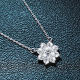 Brand 3ct Moissanite Necklace For Women Sterling Silver 925 Flower Pendants Luxury Certified Moissanite Jewelry Wedding Gift Hot