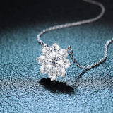 Brand 3ct Moissanite Necklace For Women Sterling Silver 925 Flower Pendants Luxury Certified Moissanite Jewelry Wedding Gift Hot